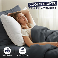 Sleep talk Pillow White Fiber Neck Support Standard Grey King (Pack of 2)36×18in,91 × 46cm，2495g