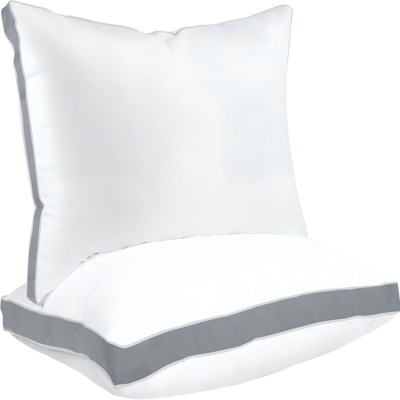 Sleep talk Pillow White Fiber Neck Support Standard Grey King (Pack of 4)36×18in，91×46cm，6940 g