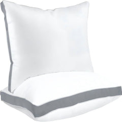 Sleep talk Pillow White Fiber Neck Support Standard Grey King (Pack of 4)36×18in，91×46cm，6940 g