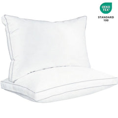 Sleep talk Pillow White Fiber Neck Support Standard Grey European (Pack of 2)24×24in，61 × 61cm，2495g
