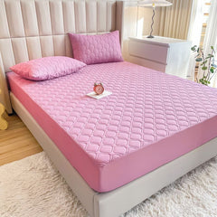 Waterproof Quilted Fitted Sheet Solid Color Toddler Red bean paste 1.2*2m single fitted sheet