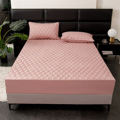 Waterproof Quilted Fitted Sheet Solid Color Toddler Dark coffee 1.8*2.2m single fitted sheet