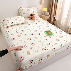 Yuan sheng home textiles Cartoon Dog Fitted Sheet. Cartoon white bear 90cm/200cm thin mattress model
