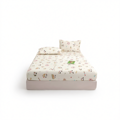 Yuan sheng home textiles Cartoon Dog Fitted Sheet. Cartoon white bear 120*200cm standard model