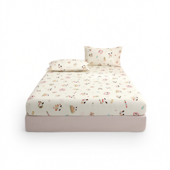 Yuan sheng home textiles Cartoon Dog Fitted Sheet. Cartoon white bear 160*200cm standard model