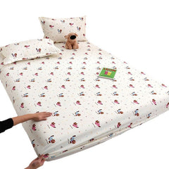 Yuan sheng Home Textiles Pure Cotton Cartoon Dog Sheet Blue cat 152cm/203cm heightened version