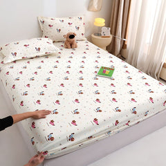 Yuan sheng Home Textiles Pure Cotton Cartoon Dog Sheet Cartoon white bear 120cm/200cm thin mattress model