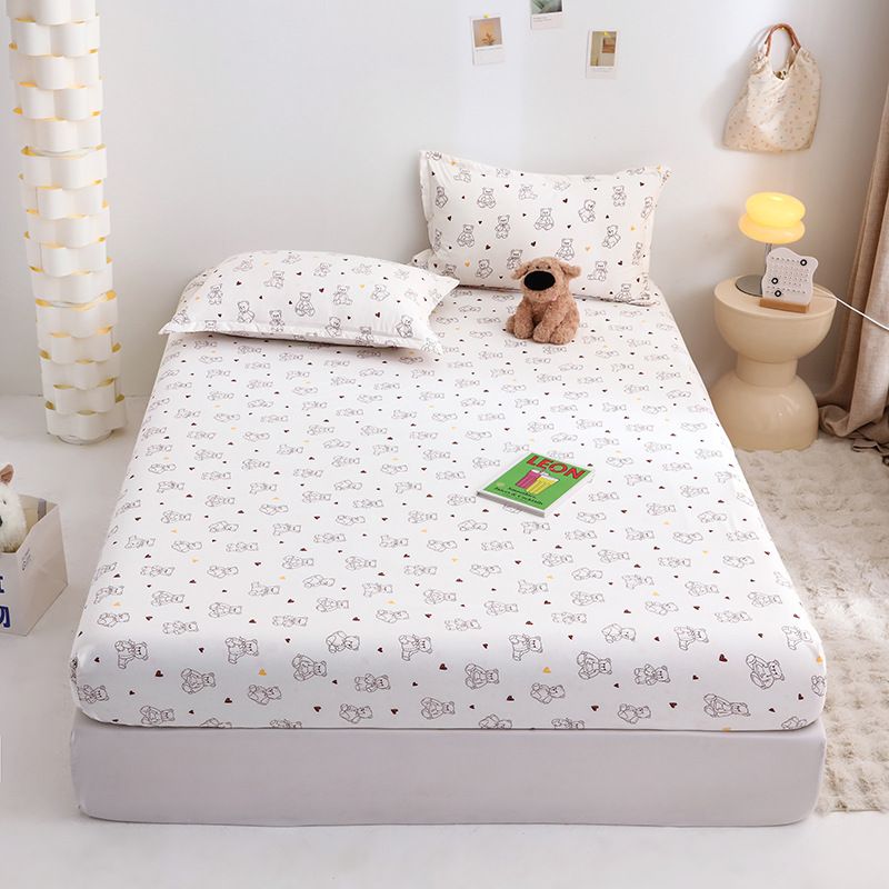 Yuan sheng Home Textiles Pure Cotton Cartoon Dog Sheet Cartoon white bear 152cm/203cm heightened version