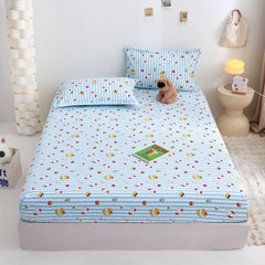 Yuan sheng Home Textiles Pure Cotton Cartoon Dog Sheet Blue cat 140*200cm standard model