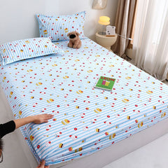 Yuan sheng Home Textiles Pure Cotton Cartoon Dog Sheet Blue cat 140*200cm standard model