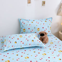 Yuan sheng Home Textiles Pure Cotton Cartoon Dog Sheet Cartoon white bear 150*190cm standard model