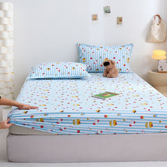 Yuan sheng Home Textiles Pure Cotton Cartoon Dog Sheet Cartoon white bear 193cm/203cm heightened version