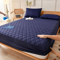 Waterproof Brushed Polyester Fitted Sheet Mattress Dark blue 160*200cm [single fitted sheet]