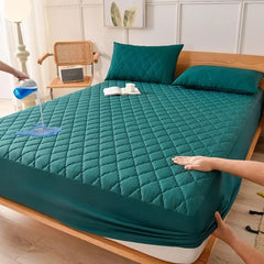 Waterproof Brushed Polyester Fitted Sheet Mattress green 152*200cm [single fitted sheet]