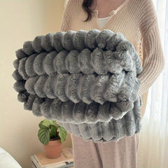 Flannel Sofa Blanket Office Blanket Living Room Throw Comfortable Blanket - Gray - Size M 100-150cm