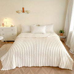 Flannel Sofa Blanket Office Blanket Living Room Throw Comfortable Blanket - White - Size M 100-150cm
