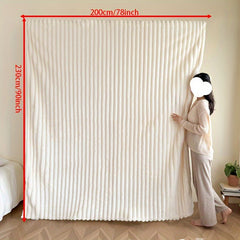 Flannel Sofa Blanket Office Blanket Living Room Throw Comfortable Blanket - White - Size M 100-150cm