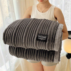 A-Class Rabbit Fur Blanket Soft Blanket Home Decor Blanket Comfortable Blanket - Dark Gray - Size L  200-230cm