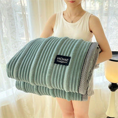 A-Class Rabbit Fur Blanket Soft Blanket Home Decor Blanket Comfortable Blanket - Khaki - Size S  150-200cm