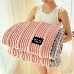 A-Class Rabbit Fur Blanket Soft Blanket Home Decor Blanket Comfortable Blanket - Pink - Size L  200-230cm