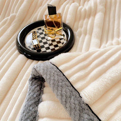 A-Class Rabbit Fur Blanket Soft Blanket Home Decor Blanket Comfortable Blanket - Pink - Size S  150-200cm
