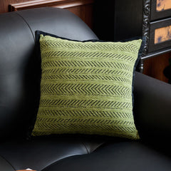 Throw Pillow Covers - Pack of 2 Pillows - Light Green 17.7X17.7 Inch- Indian Jacquard Cover-Cover Only