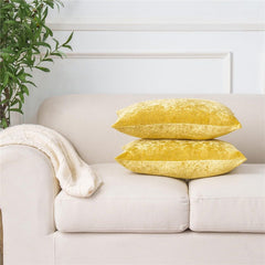 Set of 2 Gold Throw Pillow Covers Super Soft Pillows Lumbar Modern Rectangle Decorative Bed Pillow Cover for Couch Patio, 12x
