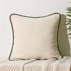 Throw Pillow Covers Decorative 45*45cm Pack of 2 Cotton Thread Stitching Edges Solid Dyed Soft Chenille Cushion Cases for Cou