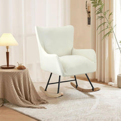 Nursery rocking chair cover, stretchable rocking chair cover, living room, bedroom, office accent armrest chair cover, beige