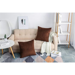 Striped pillowcase super soft decorative square pillow cover sofa bedroom car decoration cushion cover  (20*20in  2 Pieces,  