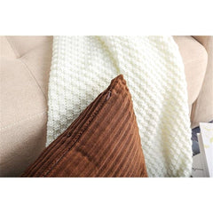 Striped pillowcase super soft decorative square pillow cover sofa bedroom car decoration cushion cover  (20*20in  2 Pieces,  