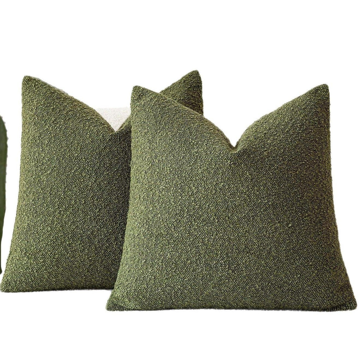 Pack of 2 Modern Textured Boucle Throw Pillow Covers Accent Solid Decorative Pillow Cases Cozy Woven Couch Cushion Case for C
