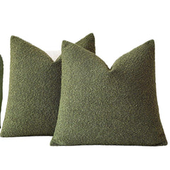 Pack of 2 Modern Textured Boucle Throw Pillow Covers Accent Solid Decorative Pillow Cases Cozy Woven Couch Cushion Case for C