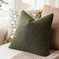 Pack of 2 Modern Textured Boucle Throw Pillow Covers Accent Solid Decorative Pillow Cases Cozy Woven Couch Cushion Case for C