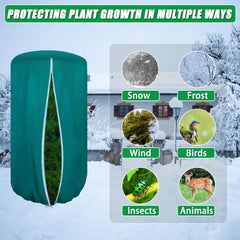 Plant Covers Freeze Protection, 1 Packs 47"W x 71"H Large Frost Cloth Blankets with Zipper Drawstring, Reusable Frost Tree Co