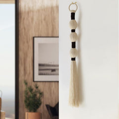Wall Hanging Boho Wall Decor Small Sphericity Cotton Textile Tassel Hanging Fiber Yarn Art for Living Room Bedroom