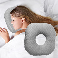 Ear Piercing Pillow for Side Sleepers, Pillow with an Ear Hole for Ear Pain Ear Inflammation Pressure Sores, O-Shaped Side Sl