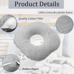 Ear Piercing Pillow for Side Sleepers, Pillow with an Ear Hole for Ear Pain Ear Inflammation Pressure Sores, O-Shaped Side Sl