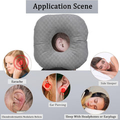 Ear Piercing Pillow for Side Sleepers, Pillow with an Ear Hole for Ear Pain Ear Inflammation Pressure Sores, O-Shaped Side Sl