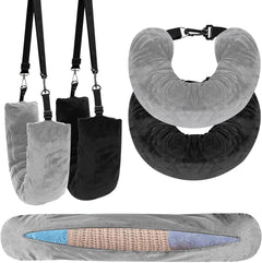 2-Pack Stuffable Travel Neck Pillow, Velvet Travel Pillow for Extra Luggage, Stuffable Pillow with Adjustable Neck Size, Trav