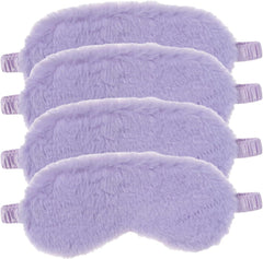 4 Pack Plush Sleep Mask Soft Comfortable Blindfold Eye Cover for Sleepover Gift Birthday Party Favors, Silky Fabric on The Ba