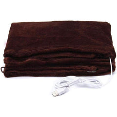USB Heated Warm Fleece Shawl & Wrap Intelligent Electric Heating Blanket for Home， keep shoulders warm and cozy（Coffee）