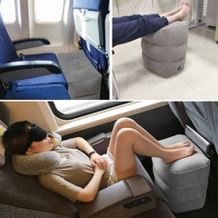 Footrest Pillow Aeroplane car Bus Pillow Inflatable Travel footrest Pillow footrest Rest Pillow (Dark Gray)