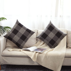 Set of 2 Buffalo Check Plaid Pillow Covers Farmhouse Rustic Pillow Cases, Cotton Linen Throw Pillow Covers Cushion Case for H