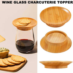 4Pcs Wine Glass Charcuterie Topper, Wine Glass Charcuterie Board Topper, Charcuterie Wine Glass Topper, Bamboo Wine Glass