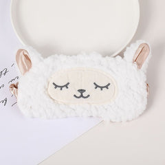 Lamb Wool Animal Sleeping Mask Plush Eye Mask Cover Blindfold for Kids Girls Party Travel(1piece Sheep)