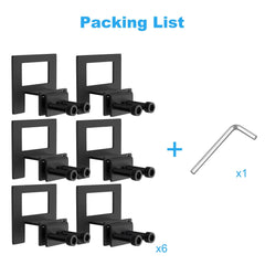 Non Slip Mattress Gaskets for Bed Frame, 6 pcs Mattress Holder in Place Gripper, Anti-Slip Baffle Fit for Metal Bed Frames, Black