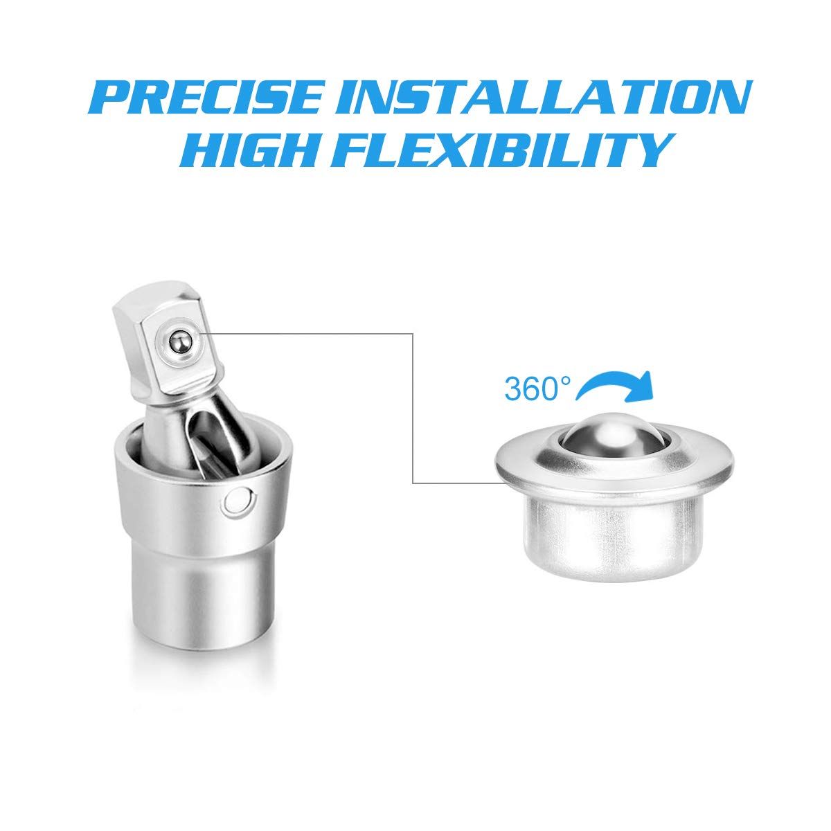 2pcs Ball Transfer Bearings,Stainless Steel Universal Base Metal Ball Bearing Casters Mounted Bearing