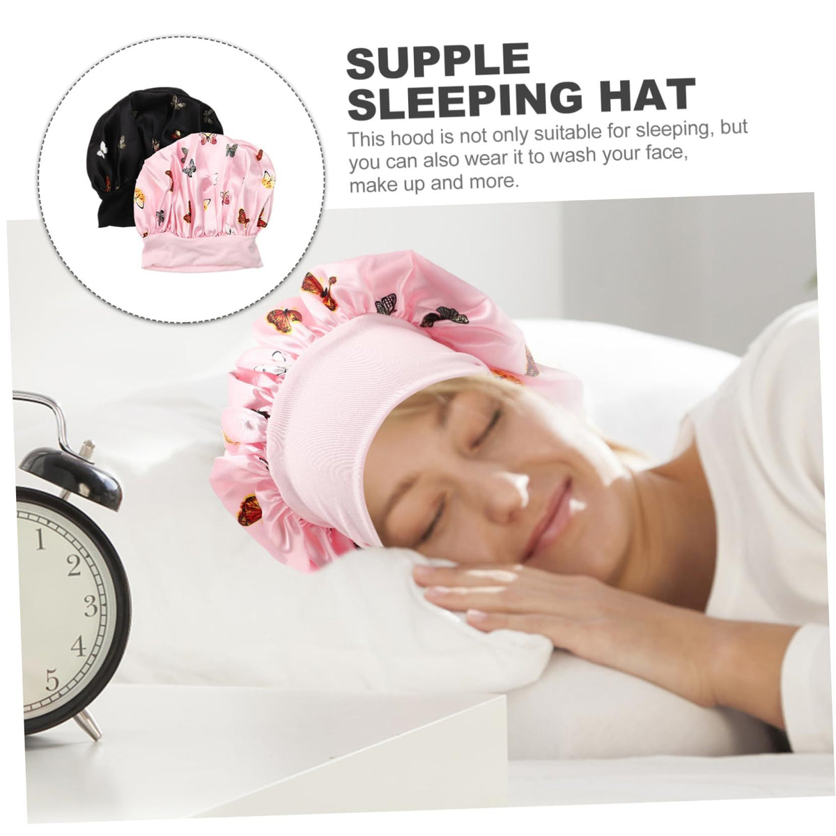 2Pcs Womens hat Ladies Hats Satin Hair Bonnet Satin Bonnet for Long Hair Bonnet for Curly Hair Women Hair Bonnet Supple Bonne