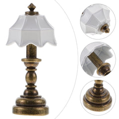 Miniature Lamp Dollhouse 2 Pcs Dollhouse Lamp 1 12 Scale, Dollhouse Mini Desk Lamp, Dollhouse Bedside Table LED Lamp Model